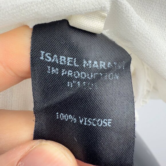 ISABEL MARANT Etoile Sheer Ruffles Sleeves Boho White Embroided Blouse Top sz‎ M - Picture 6 of 7